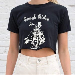 Brandy Melville cropped rough rider top one size